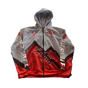 NFL Tampa Bay Buccaneers Zip Up Hoodie Size XXL Multi Color Red, Black, Grey